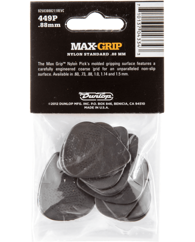 Dunlop Max Grip 0.88mm Sachet de 12