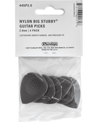 Dunlop Nylon Big Stubby Pack de 6 - 2mm
